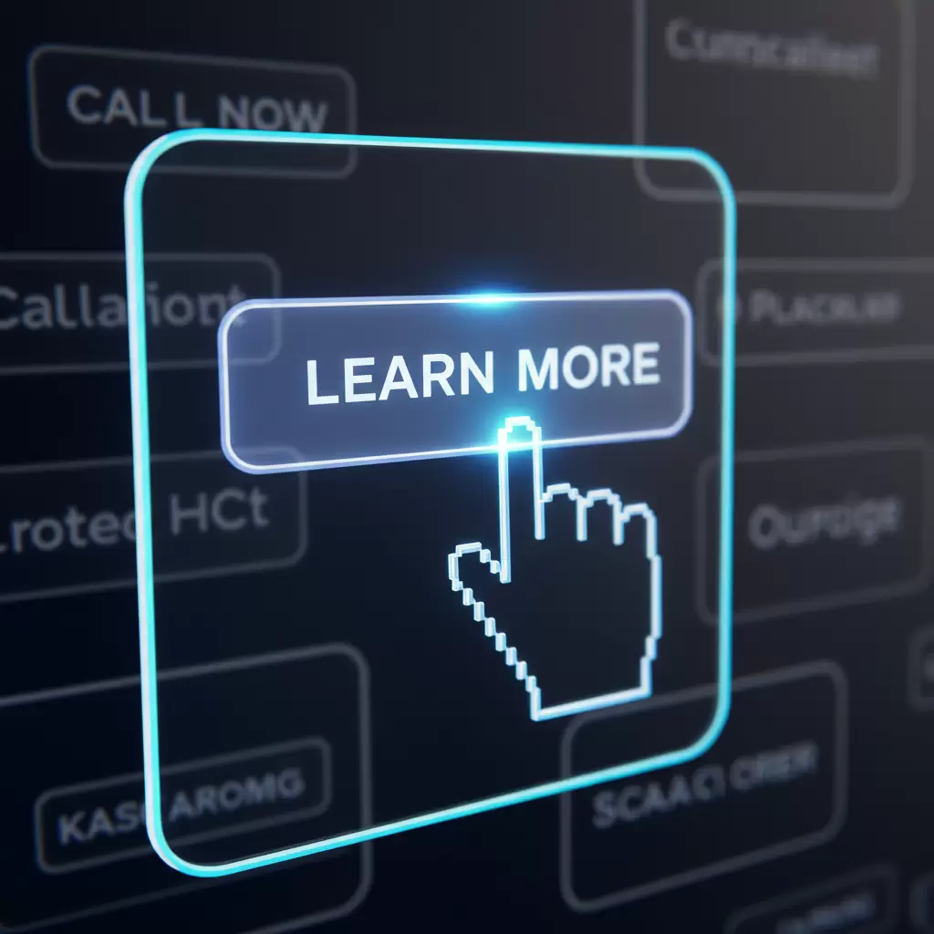 Cursor prestes a clicar em um botão de Chamada para Ação (CTA) do Google Meu Negócio, como'Saiba mais'