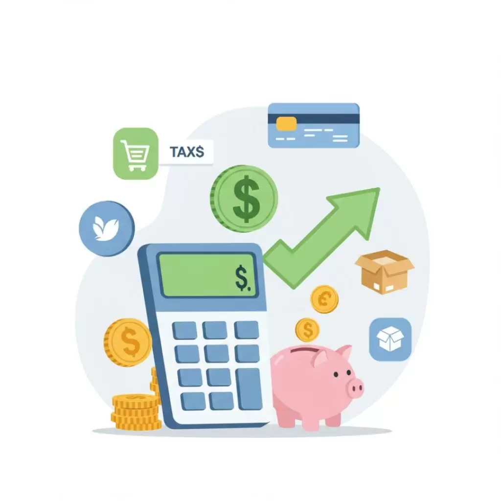 Gráfico visual da fórmula de markup divisor para precificação correta de produtos em um e-commerce que usa a integração Bling.